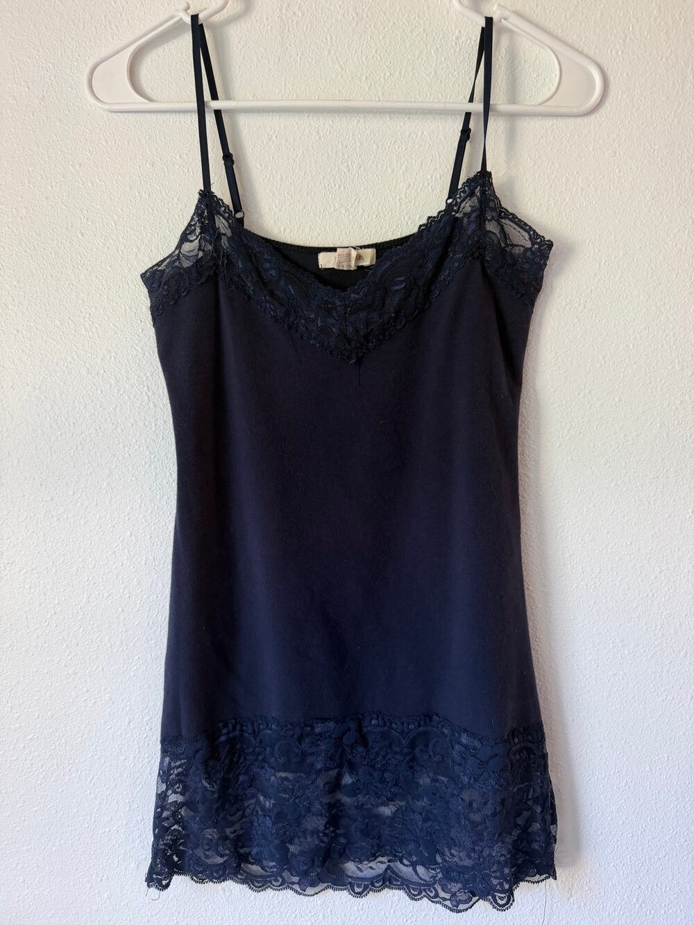 Bozzolo Tank Top Women's Size Medium Blue Lace Camisole Y2K Preppy Minimalist